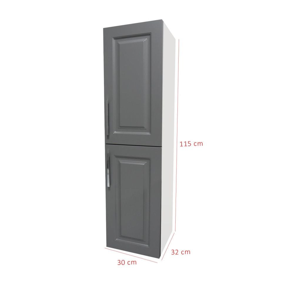 KAREN BANYO ARİN ÇOK AMAÇLI BOY DOLABI TREND GRİ ANTRASİT MDF