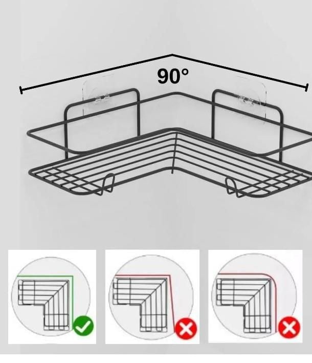 Karen Banyo 2 Adet Yapışkanlı Banyo Rafı, Paslanmaz Banyo Düzenleyici Köşeli Şampuanlık Raf SY003-B