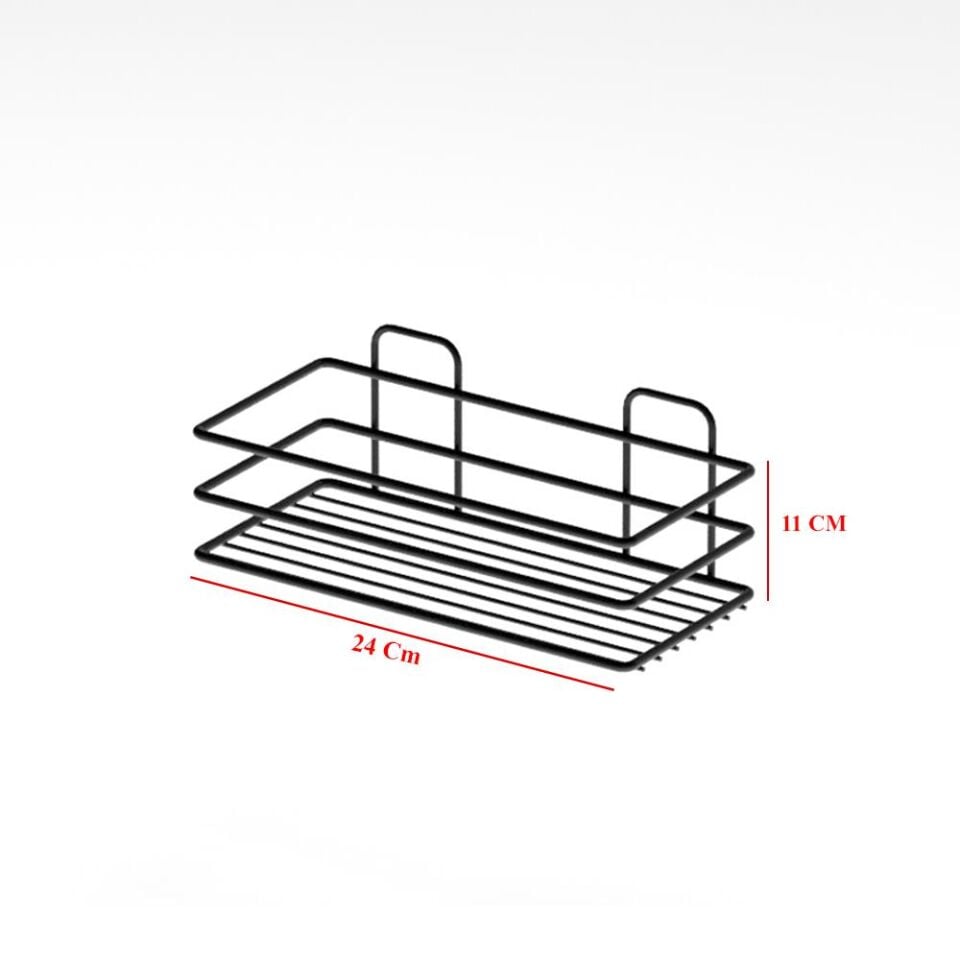 Karen Banyo Mutfak Banyo Düzenleyici Raf Kancalı Şampuanlık 2'li Set Organizer SB004-B