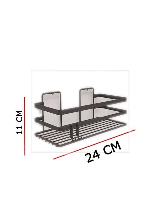 Karen Banyo Düzenleyici Yapışkanlı Şampuanlık 2 Adet Banyo Duş Rafı Lamalı Kancalı Organizer SY301-B