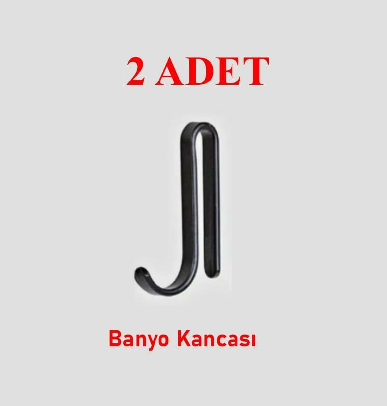 Karen Banyo Duş Askı Rafı Aparatı Siyah 2'li 2 adet Kanca STY001