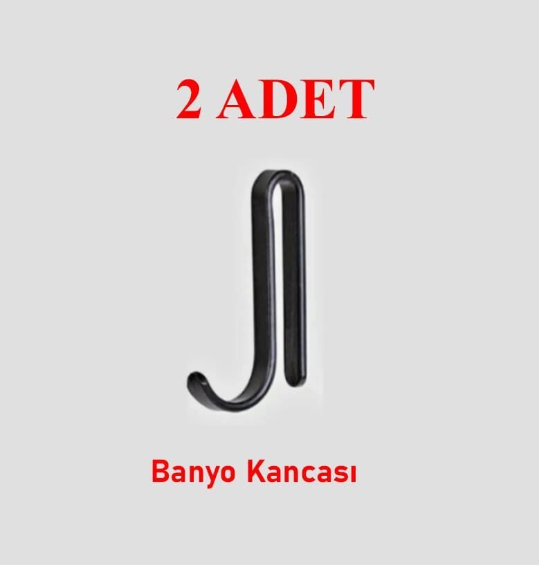Karen Banyo Duş Askı Rafı Aparatı Siyah 2'li 2 adet Kanca STY001