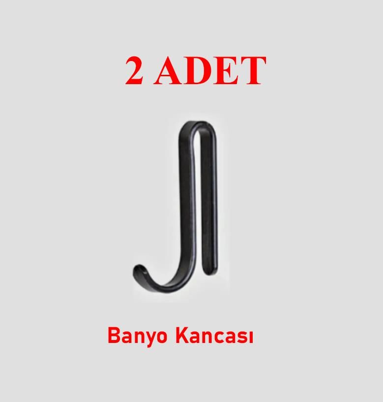 Karen Banyo Duş Askı Rafı Aparatı Siyah 2'li 2 adet Kanca STY001