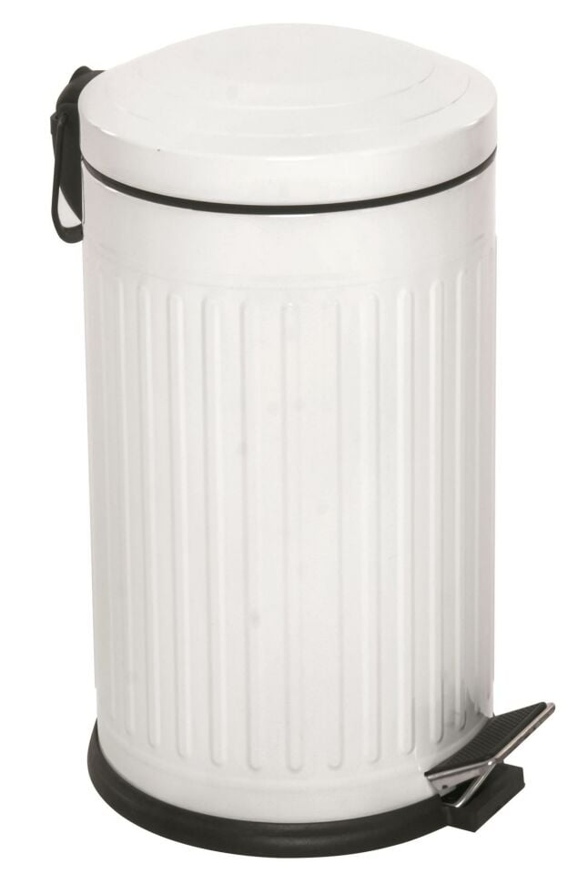 Karen Banyo Vintage Mutfak Banyo Yavaş Kapanır Pedallı Metal Çöp Kovası 16 LT Beyaz 4006B