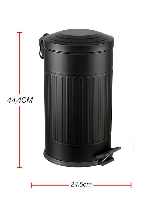 Karen Banyo Vintage Mutfak Banyo Yavaş Kapanır Pedallı Metal Çöp Kovası 16 LT Siyah 4006S