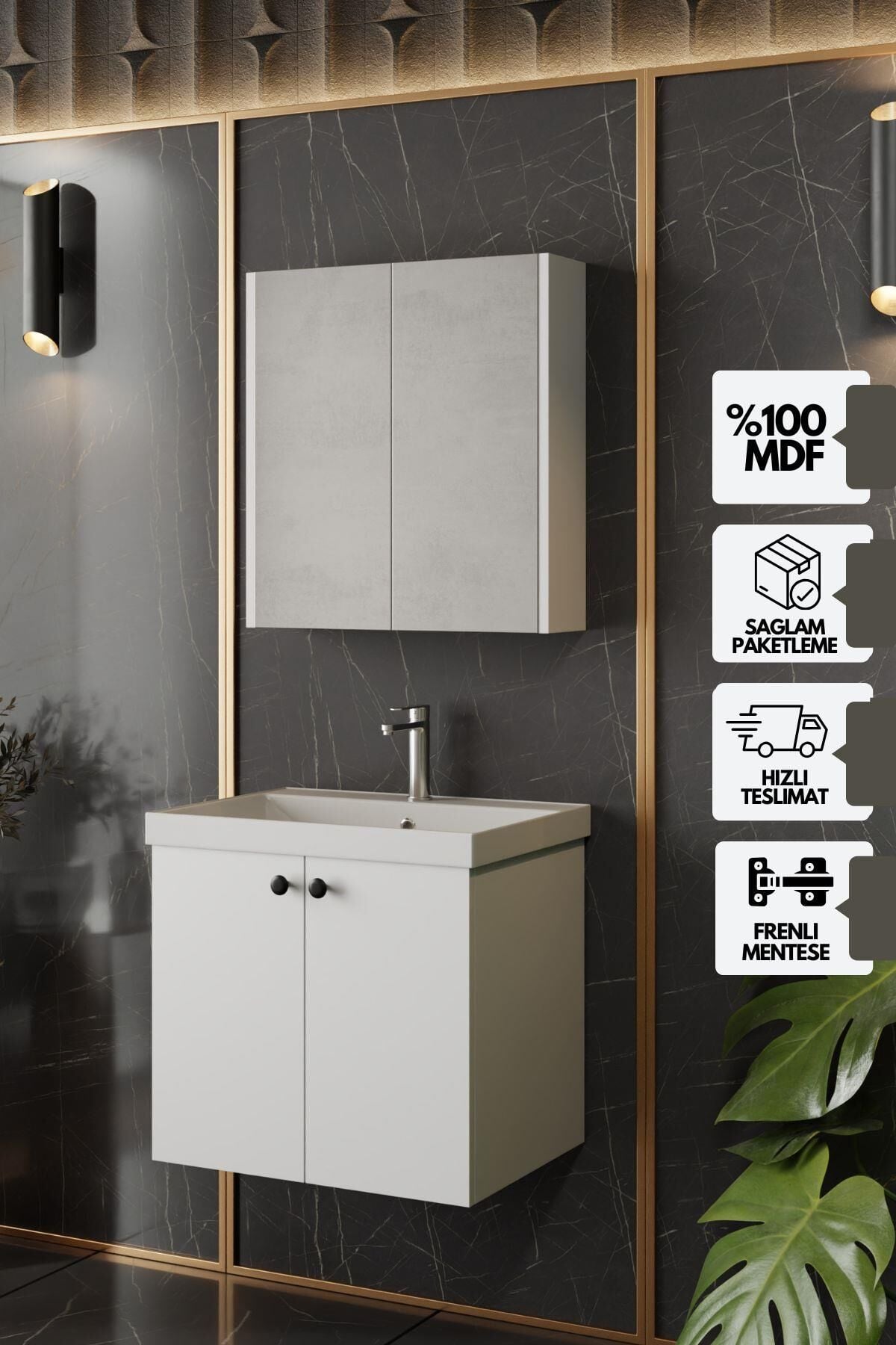 Muhteşem Aynalı Banyo Dolabı modeli dekorasyonu