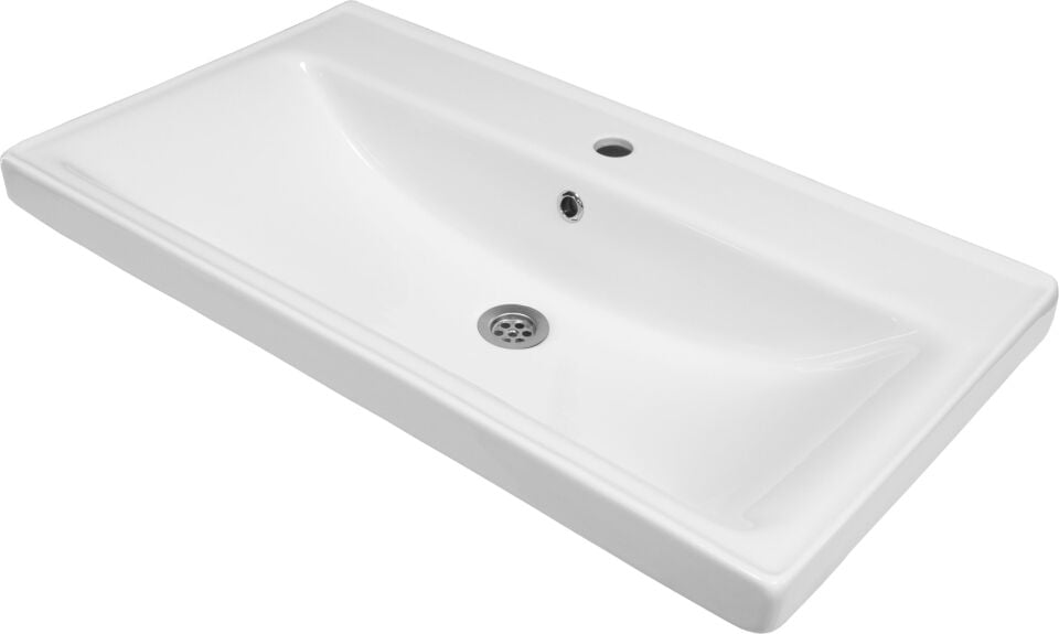 Karen Banyo Ege 80Cm Lavabolu Alt Banyo Dolabı, Kapaklı Banyo Alt Dolabı, Seramik Lavabo Dahil