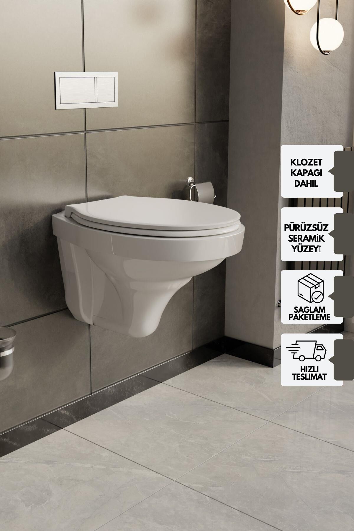 Karen Banyo Stella Kanallı Asma Klozet, Kapak Dahil