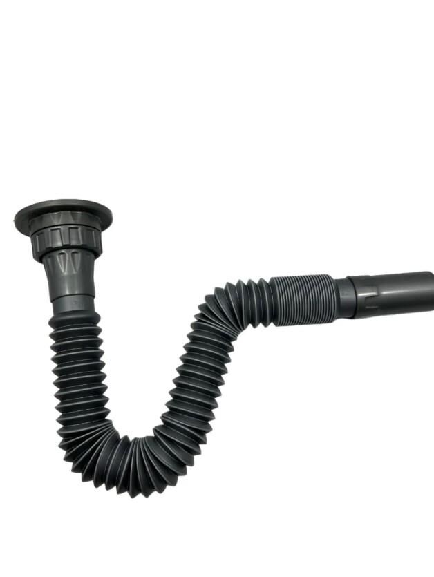 Karen Banyo Metal Süzgeçli Körüklü Lavabo Mutfak Sifonu Lavabo Gider Borusu 1.Kalite Gri