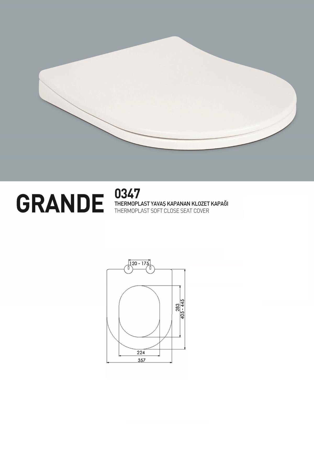 Karen Banyo Termoplast Grande Yavaş Kapanan Klozet Kapağı 0347