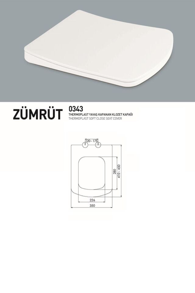 Karen Banyo Termoplast Zümrüt Yavaş Kapanan Klozet Kapağı 0343