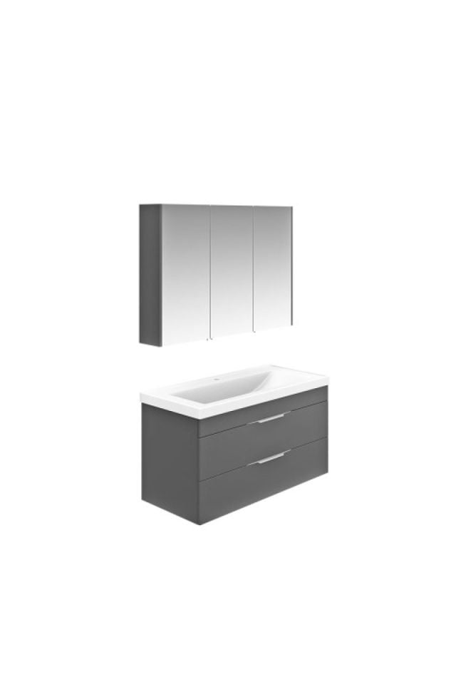 Karen Banyo Lotus Banyo Dolabı 100 CM Antrasit, Lavabo Dahil