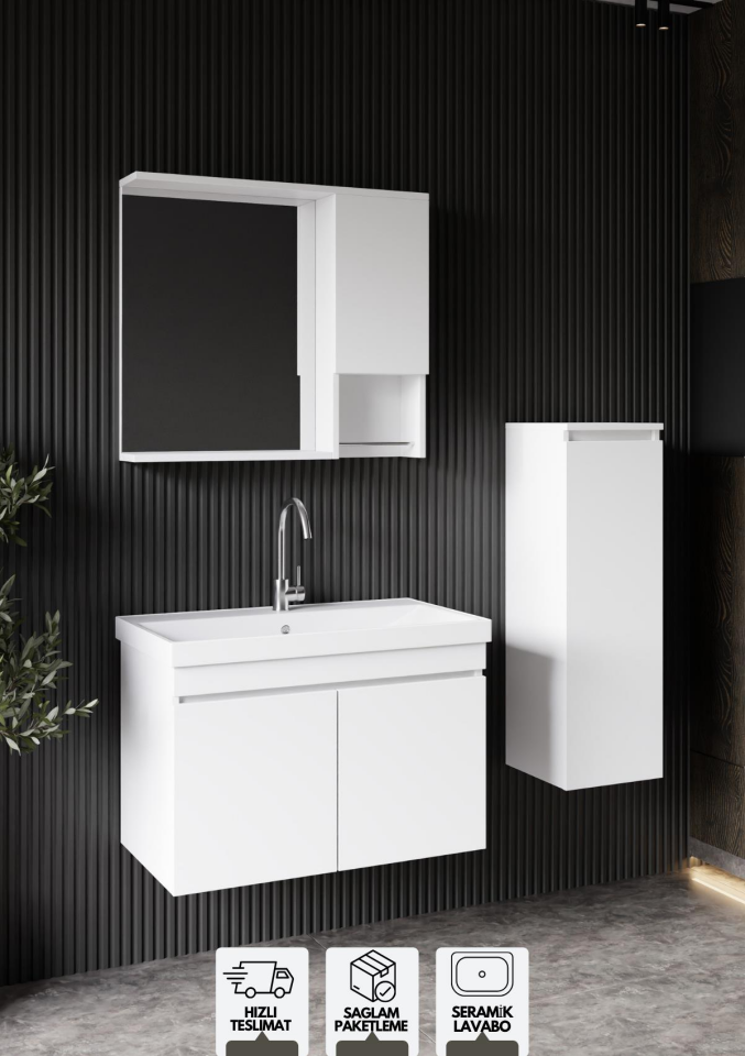 DENİZ 80 SET DOLAP P.BEYAZ DEMONTE İNT