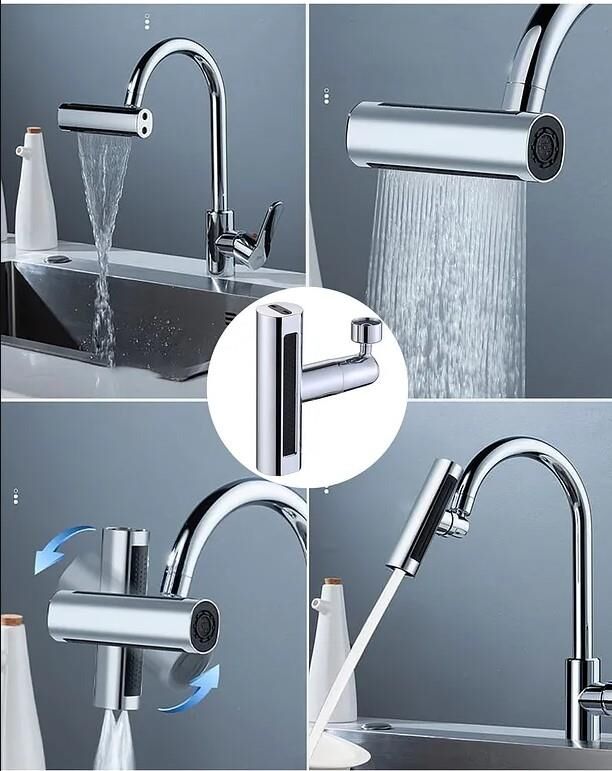 Karen Banyo Krom Tasarruflu 4 Modlu Ayarlanabilir Musluk Başlığı Lavabo Batarya Fiskiye Ucu