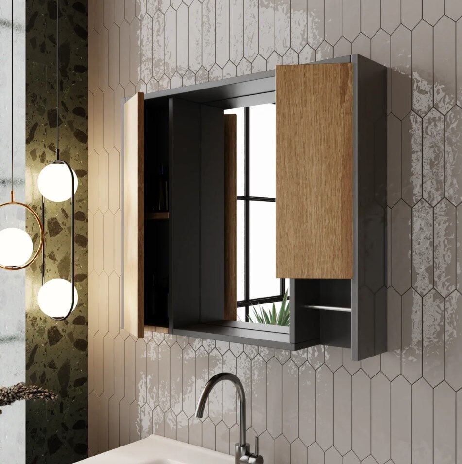 Karen Banyo Marmara 85 Banyo Dolabı Üst Modül, Aynalı Dolap