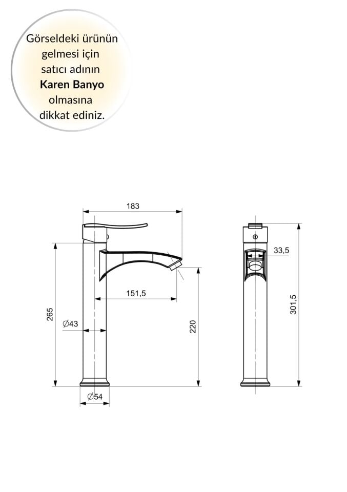 Karen Banyo Nova Çanak Lavabo Bataryası, Krom, Cisa 47275