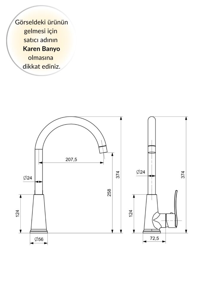Karen Banyo Nova Eviye Bataryası, Krom, Cisa 45820