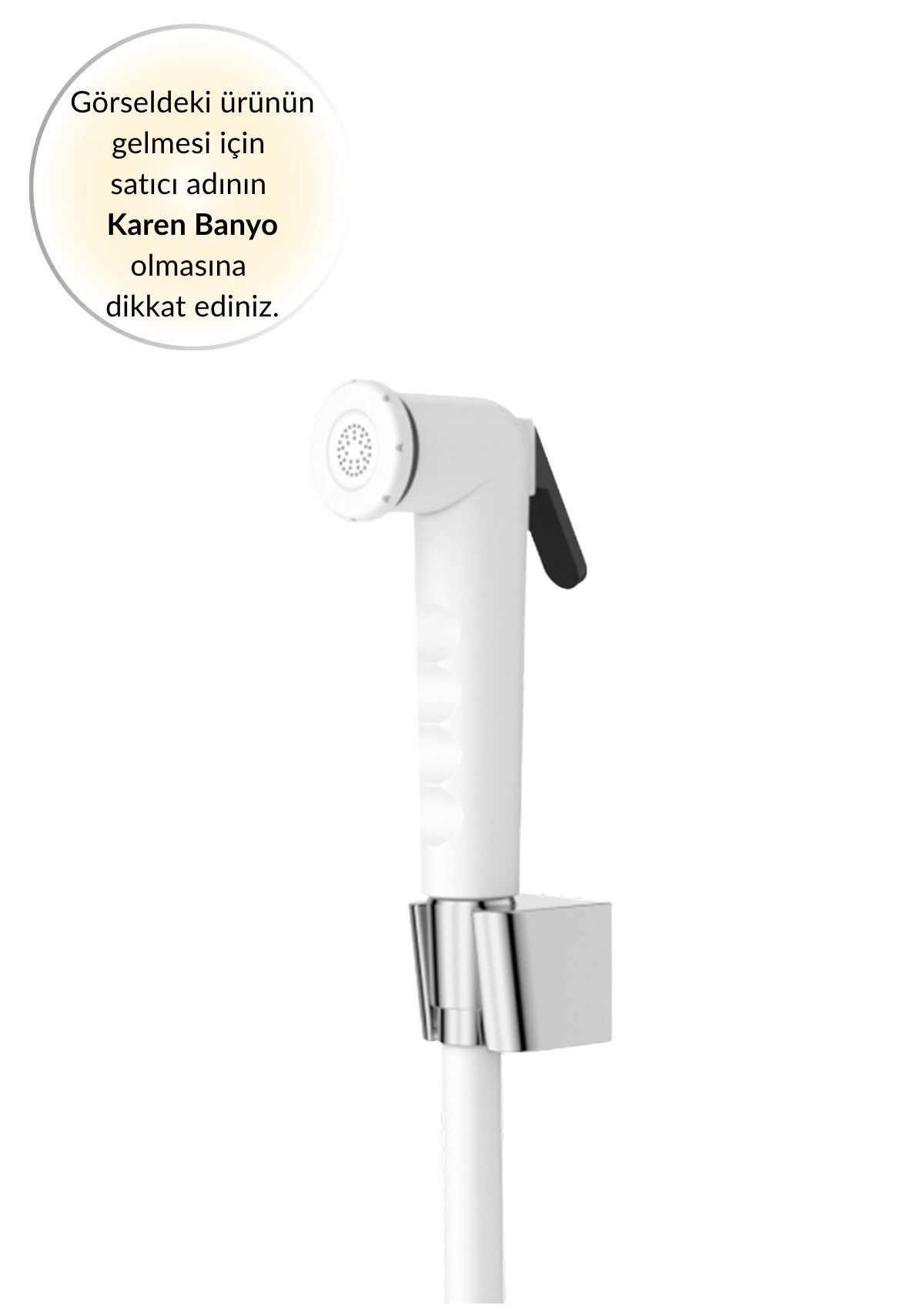 Karen Banyo Showers Shattaf Taharet Seti, Beyaz ABS, Cisa 43420