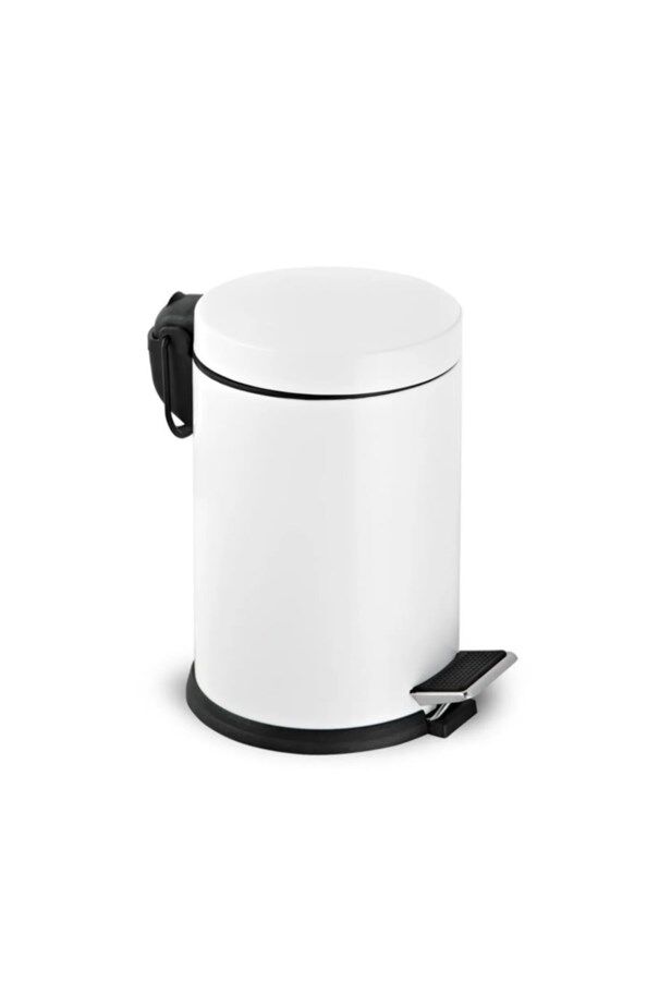 Vintage Banyo, Mutfak Pedallı Metal Çöp Kovası (MİKRO 3) BEYAZ 3 LT
