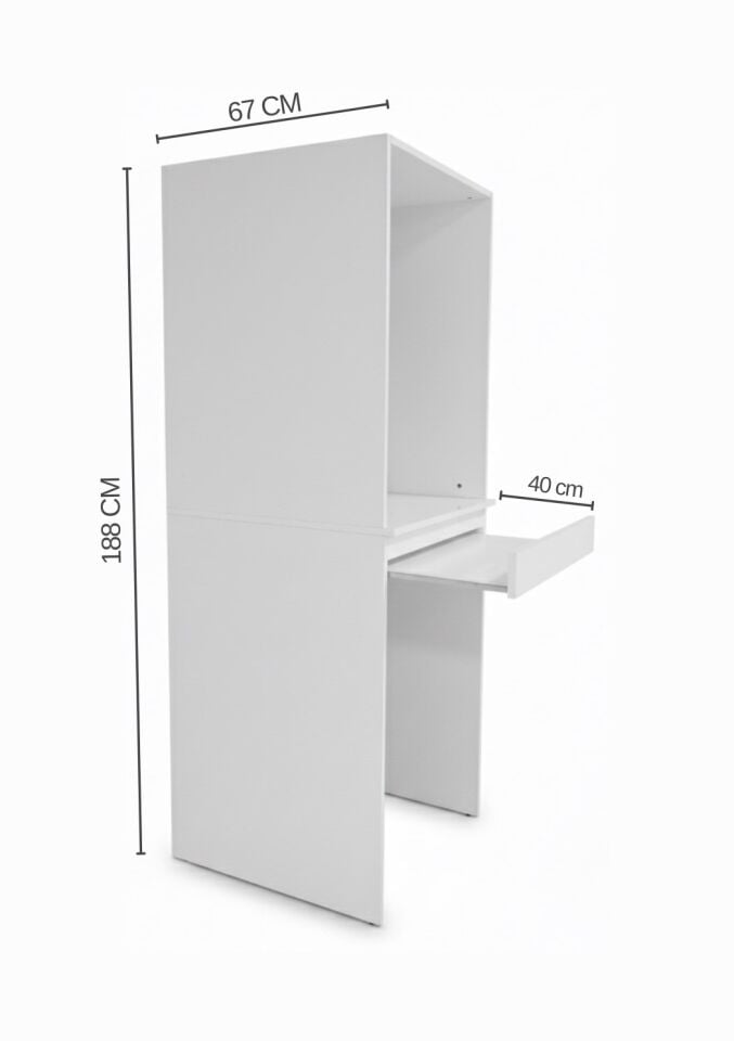 Altay Çamaşır Makinası Ve Kurutma Makinesi Dolabı Çekmeceli Banyo Dolabı Beyaz