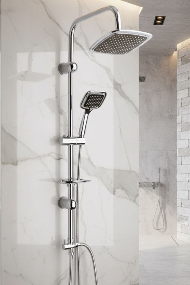 Tulip Tepe Duş Kare, Robot Tepe Duş Seti, Duş Başlığı Takımı, Krom, Cisa 46063