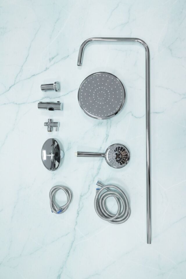 Lily Tepe Duş Yuvarlak, Robot Tepe Duş Seti, Duş Başlığı Takımı 42911 Krom