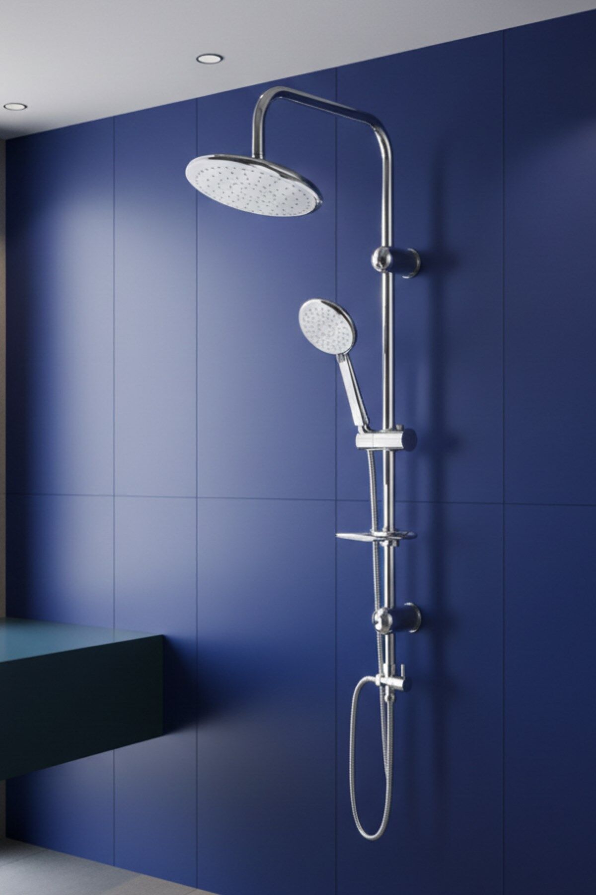 Lily Tepe Duş Yuvarlak, Robot Tepe Duş Seti, Duş Başlığı Takımı 42911 Krom