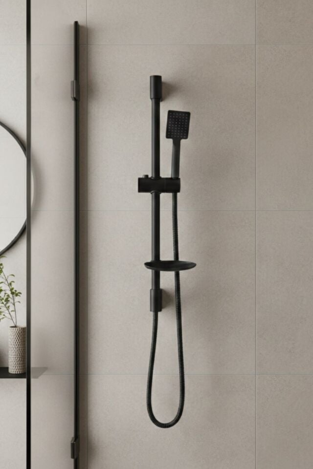 Stork Sürgülü Duş Seti, Duş Sistemi 42850 Siyah