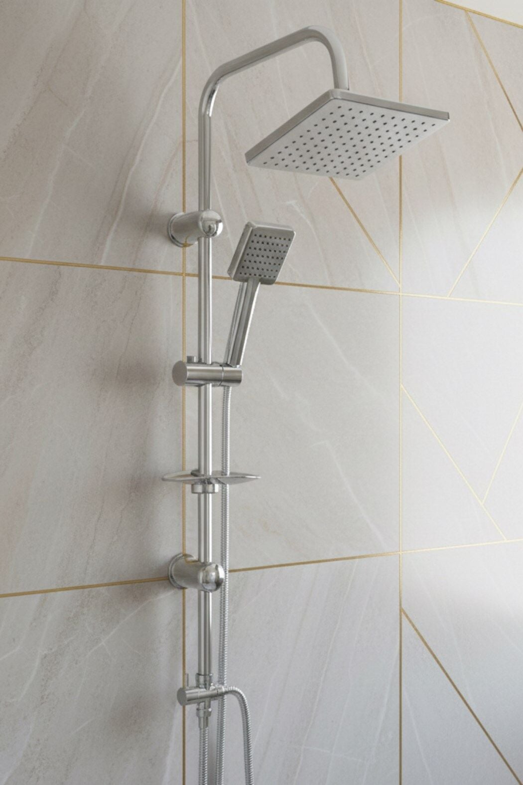 Nova Tepe Duş Kare, Robot Tepe Duş Seti, Duş Başlığı Takımı 46056 Krom