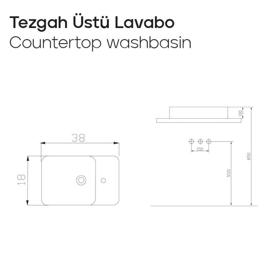 Tiny Lavabo 38x18 Cm