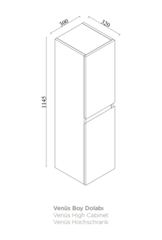 Yeni Venüs Banyo Dlb Boy Dolap Antrasit Demonte Antrasit - Beyaz