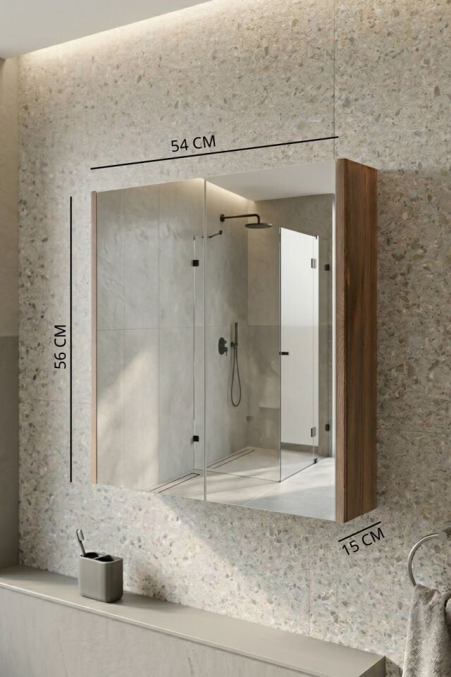 Karen Banyo Lila  Banyo Dolabı, Üst Modül, Aynalı Dolap